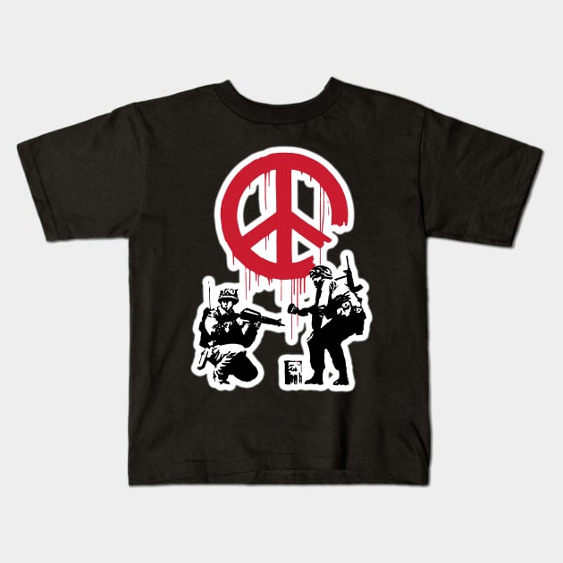 Banksy's CND Soldiers, 2005. Kids T-Shirt by SteelWoolBunny